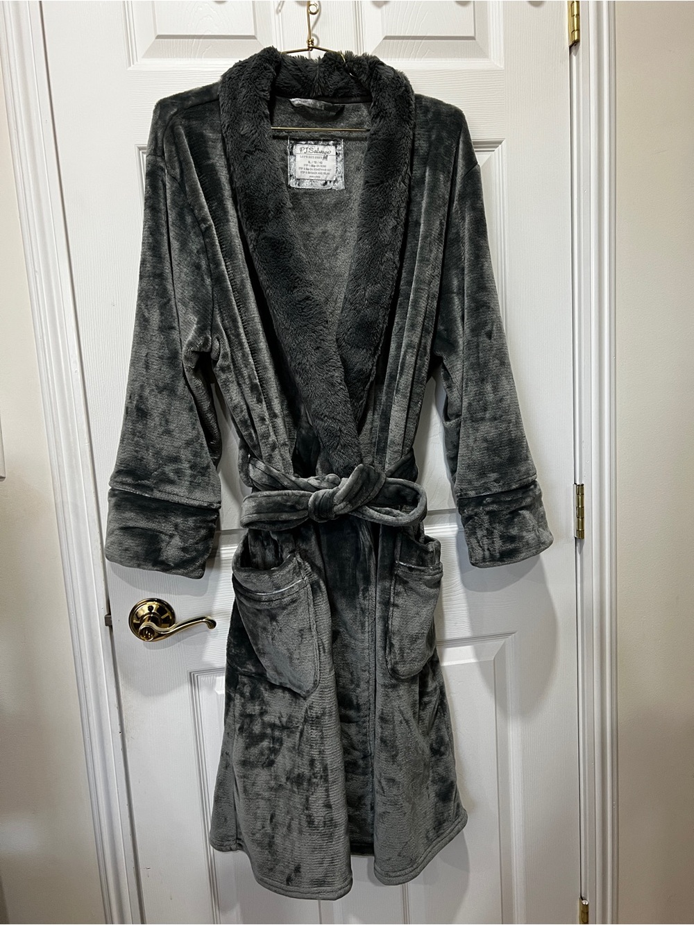 P.J. Salvage Women's Luxe Plush Robe XL Silky Plush Midi Length Long Sleeve